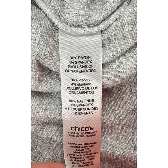 Chicos weekends sz 3 (XL) grey mesh accent breathable activewear jacket grey EUC - Picture 5 of 7